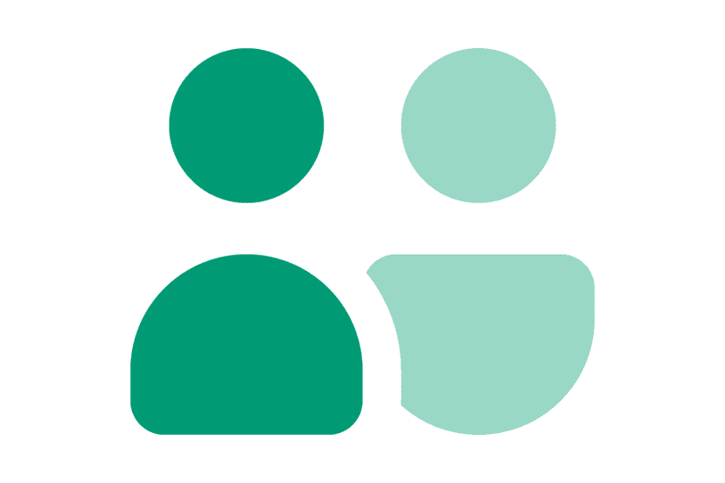 Zwei stilisierte Benutzerprofile in verschiedenen Gr&uuml;nt&ouml;nen.